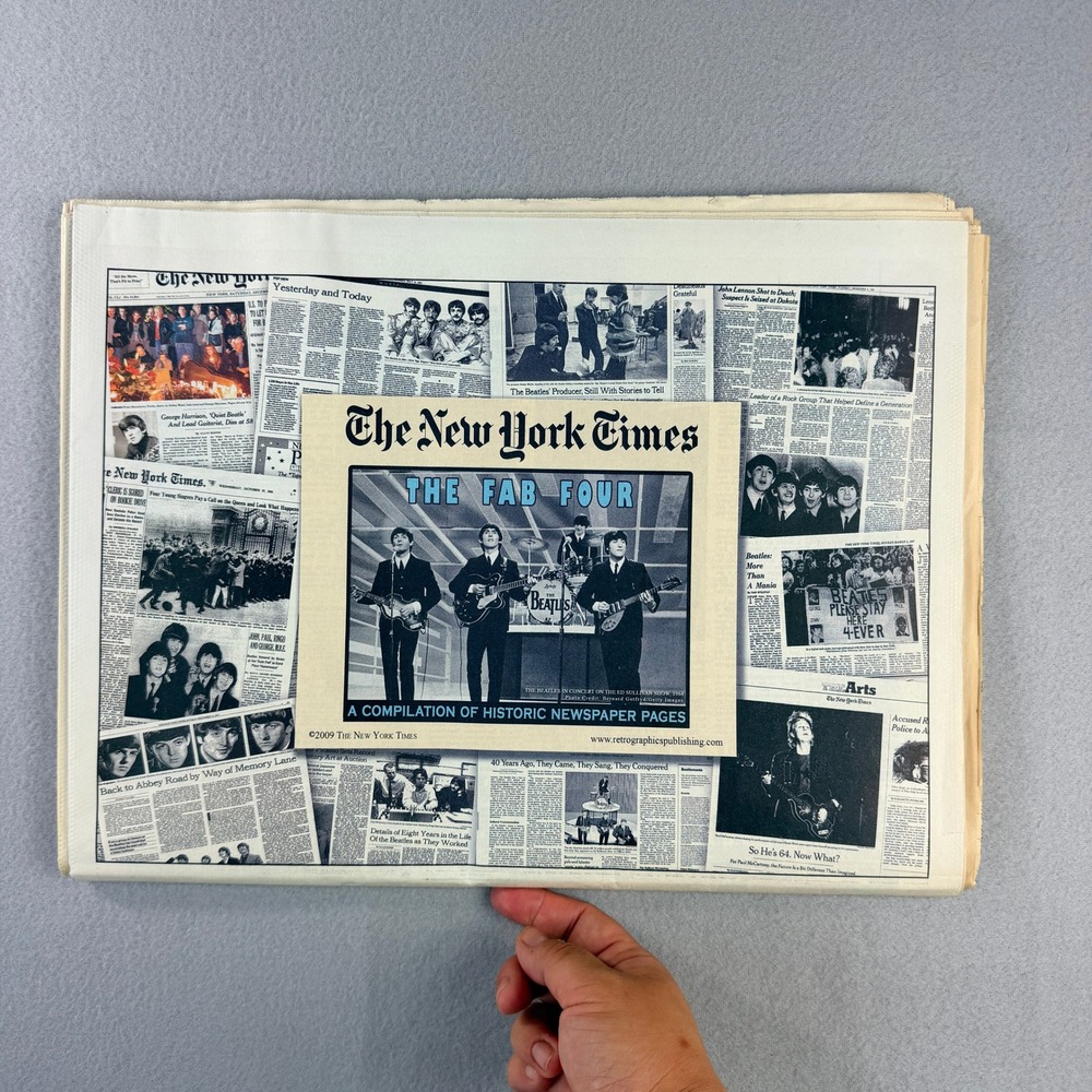 The Beatles The Fab Four Historic NY Times Newspaper Compilation 2009 Retropix